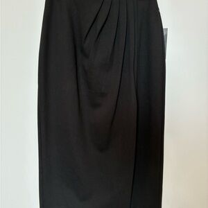 Rafaella Black Midi Skirt with Drape Front Sz 4 - NEW WITH TAGS!